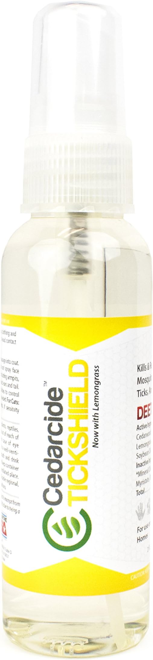 Cedarcide Tickshield Extra Strength with Lemongrass (2oz) Cedar Oil Biting Insect Spray Kills and Repels Fleas, Ticks, Ants, Mites and Mosquitoes Deep Woods Repellent