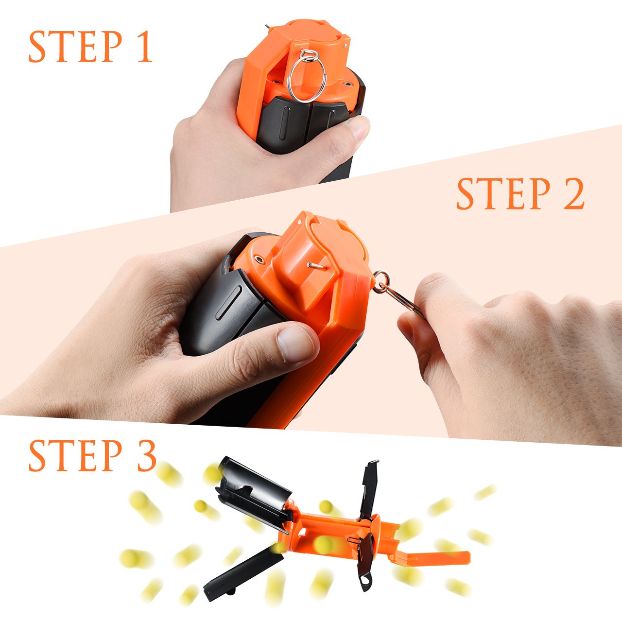 Aevdor CS-Grenade Set, 2Pcs Plastic Toy-Grenade for CS Battle Game, Plastic Toys are Suitable for Both Indoor and Outdoor Games