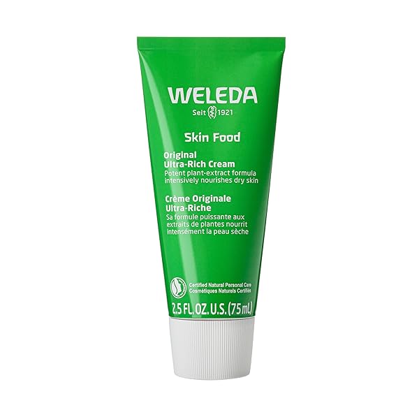 WELEDA SKIN FOOD ORIGINAL ULTRA-RICH BODY CREAM 2.5 FLUID OUNCE, PLANT RICH HYDRATING MOISTURIZER WITH PANSY, CHAMOMILE AND CALENDULA