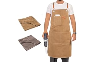 INMTIE Woodworking Apron Heavy Wax Canvas Work Apron