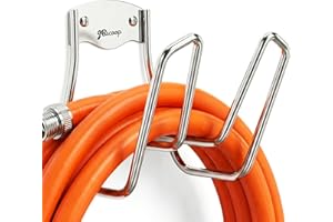 JBscoop Garden Hose Holder, Garden Hose Hanger Wall Mount for Water Hose, Extension Cords, Air Compressor Hose, Heavy Duty & 