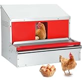 Redants Chicken Nesting Box, Metal Chicken Laying Box with Roll Away Egg Collection, Reversible Wall Mountable Chicken Coop Nesting Boxes for Hens, Ducks, Waterproof, 24"&times;19.5"&times;20", Up to 20+ Hens