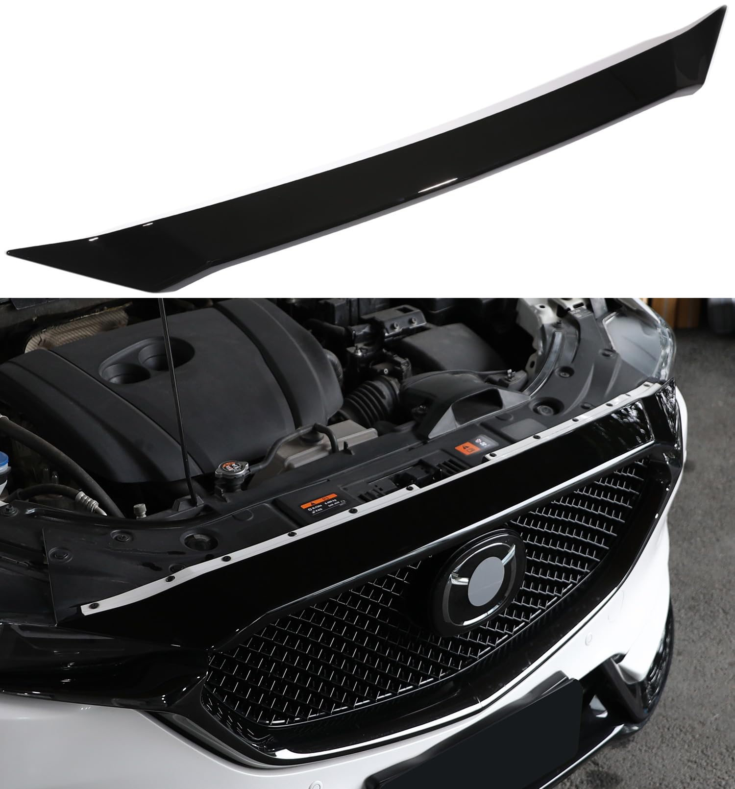 Birbenben Glossy Black Hood Bug Deflector for Mazda CX-5 2017-2025 | Front Bumper Stone Guard Protection
