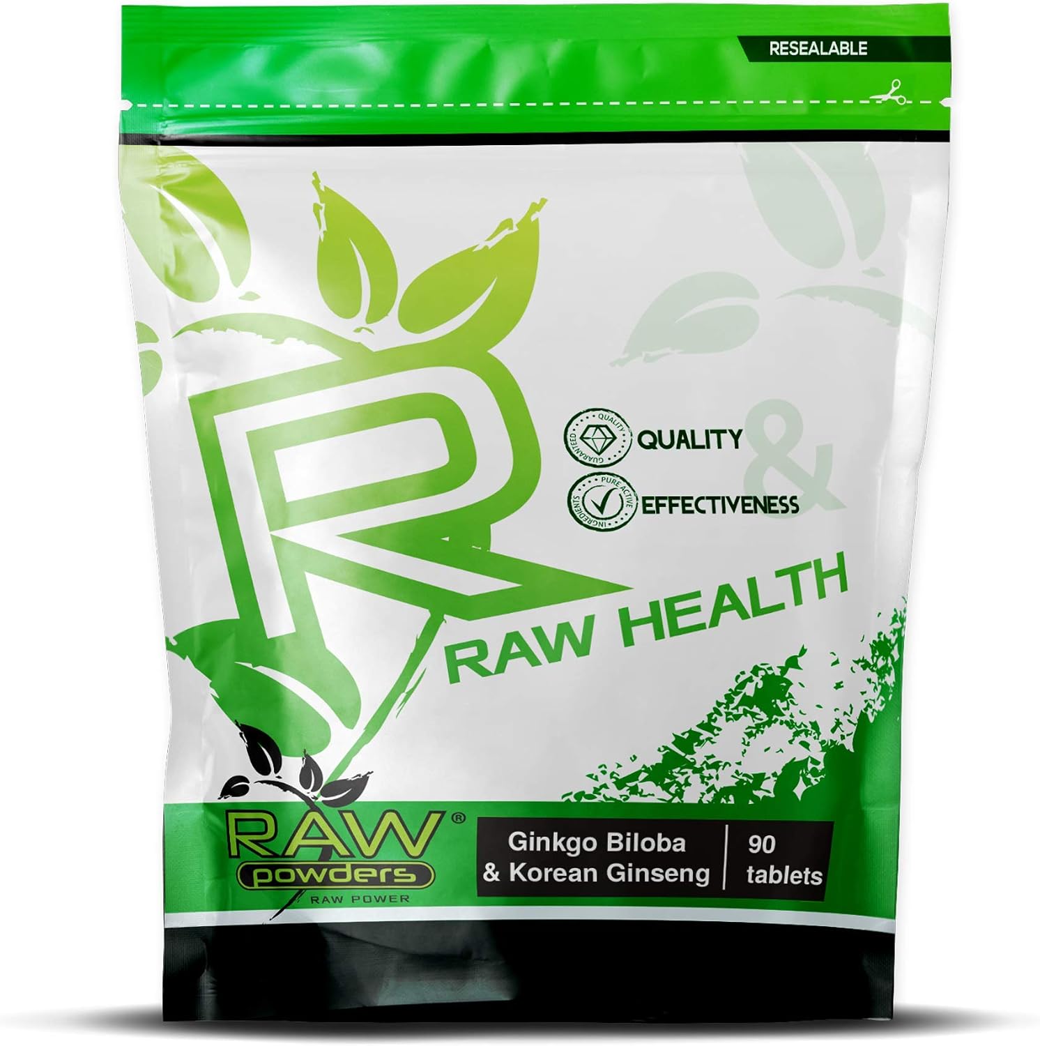 Ginkgo Biloba 3000mg & Korean Ginseng 1000mg, 90 Caps, Memory, Focus & Energy Support, Pure Ingredients, GMO & Gluten Free