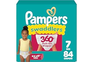 Pampers Diapers - Swaddlers 360 - Size 7, up to 100% Leakproof Comfy Dry Fit, EZ Off Tabs Designed for Easy Changes, Pull On 