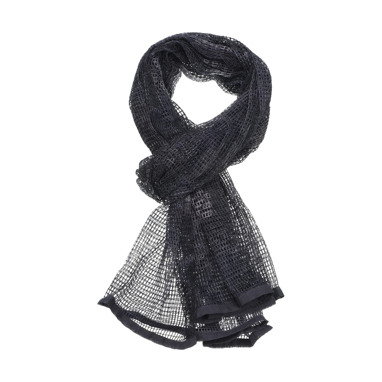 PATIKIL 71"x35" Camouflage Netting Camo Scarf, Mesh Net Camo Veil Camo Neck Scarves Desert Mesh Scarves for Outdoor Games, Black
