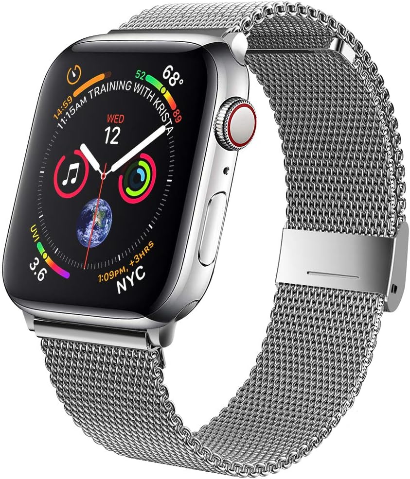 Adjustable Stainless Steel Mesh Wristband Compatible for Apple Watch