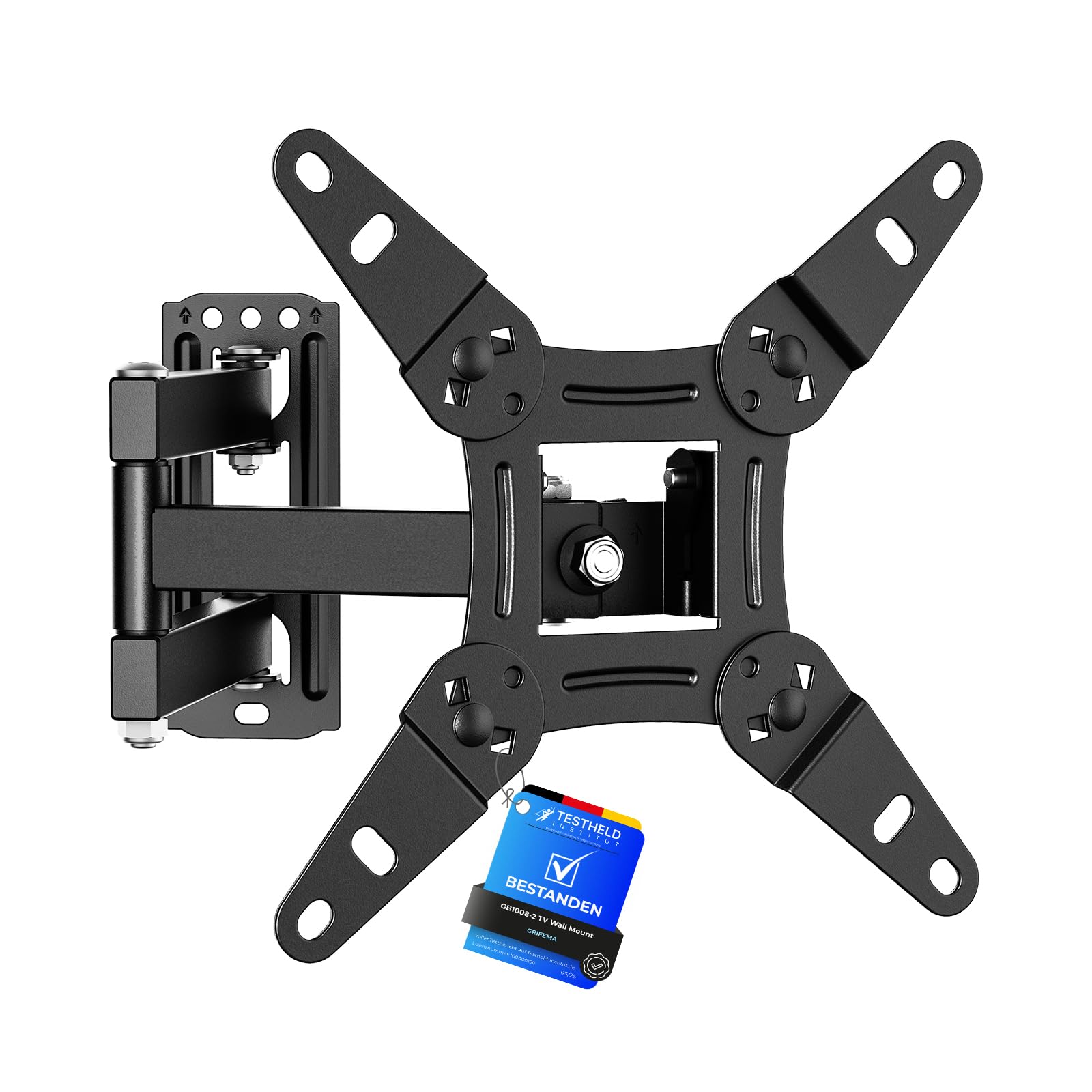 GRIFEMA GB1008-2 TV Wall Bracket for 13-43 inch, Swivel Tilt Extendable TV Wall Mount for Flat & Curved Screen, up to 20KG, Max Vesa 200X200MM — image 1