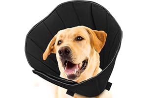 Tarovvoo Dog Cone for Dogs After Surgery, Soft Dog Cone Collar for Small Medium Large Dogs, Dog Cone Alternative, Adjustable Dog Recovery Collars to Stop Licking (Black, Large)