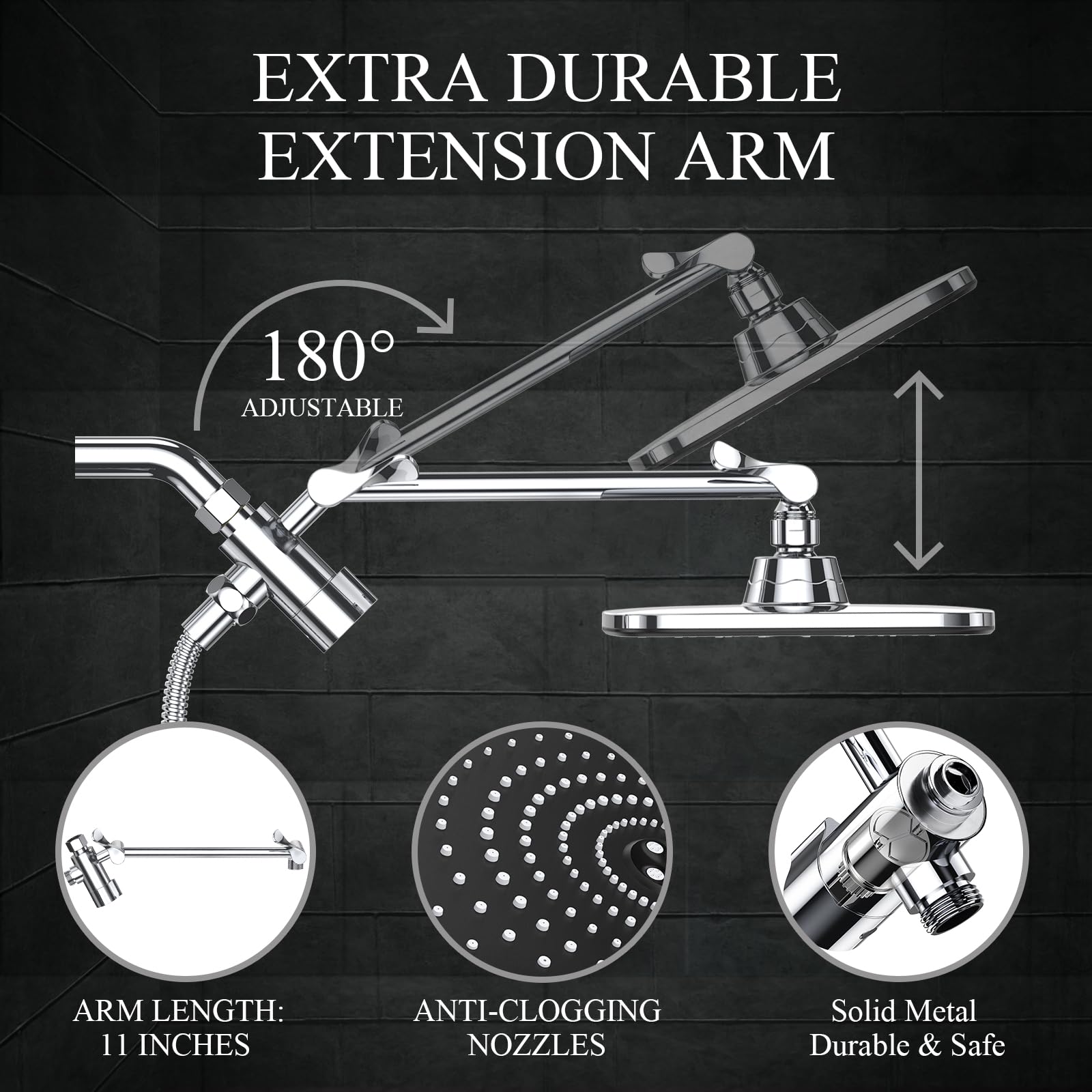 Mua Veken High Pressure Rain Shower Head Combo with Extension Arm- Wide ...
