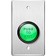 Amazon.com: Push to Exit Button, Briidea Indoor Green Request to Exit ...