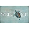 Counterart Sea Turtle Welcome Indoor/Outdoor Entryway Floor Mat Manufactured in The USA Low Profile, Protective Non-Skid Rubb