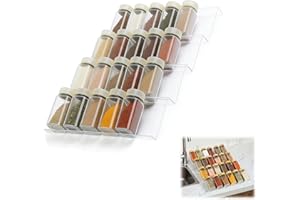 Lqucwepp Spice Drawer Organizer 4 Tier, Acrylic Seasoning Organizer Rack, Kitchen Seasoning Jars Drawers Insert, Clear Spice 
