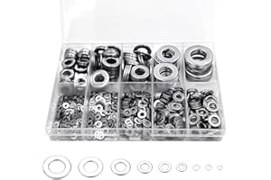 Flat Washers Assortment Kit,Hincell 900pcs 304 Stainless Steel Flat Washers for Screws Bolts,Fender Washers Assortment Set,Stainless Steel Washers, Lock Metal Washers(M2 M2.5 M3 M4 M5 M6 M8 M10 M12)