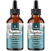 Polyphenols Supplement Liposomal, Over 27 Polyphenol Complex & Powerful Antioxidant, with MCT & Olive Oil, Quercetin Extract, Hawthorn Berry Extract, for Age Defense, Energy, Immune, 240 ML