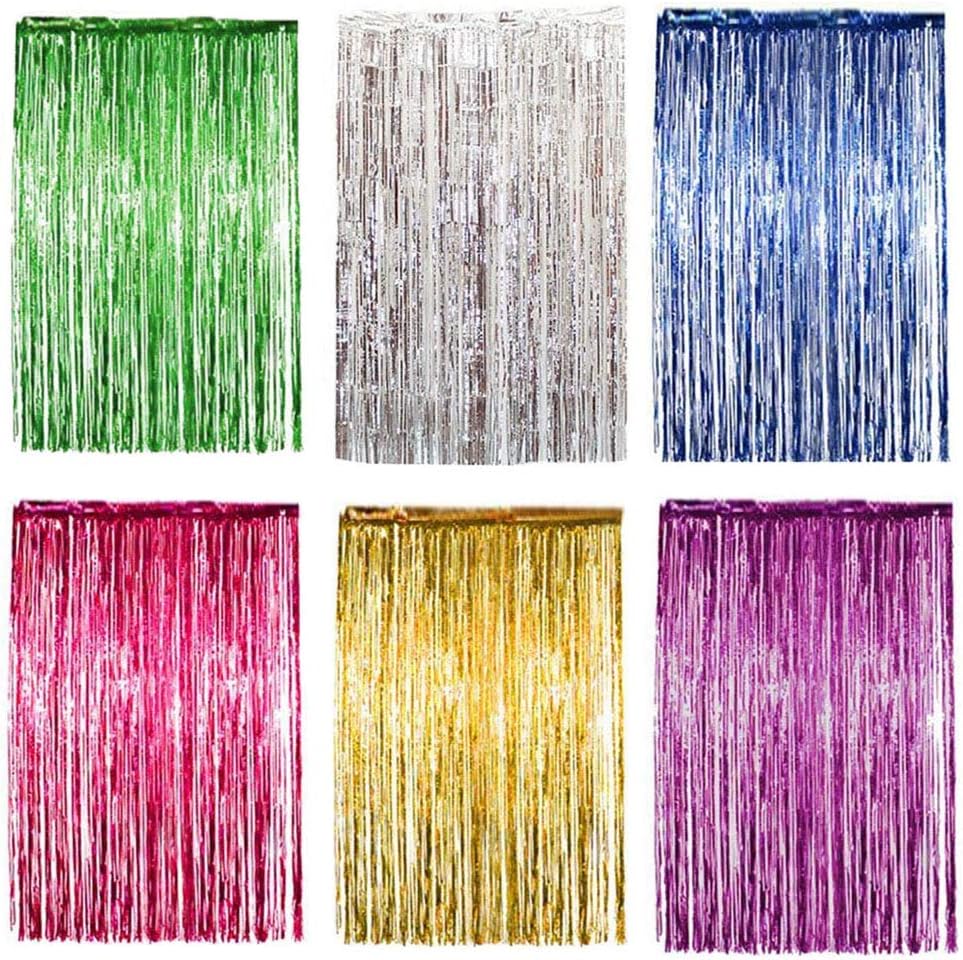 Amazon.co.jp： CARSEND 6個セット タッセルカーテン キラキラ カーテン フリンジカーテン 写真撮影 誕生日 結婚式