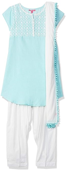 Girl's cotton straight Salwar Suit Set