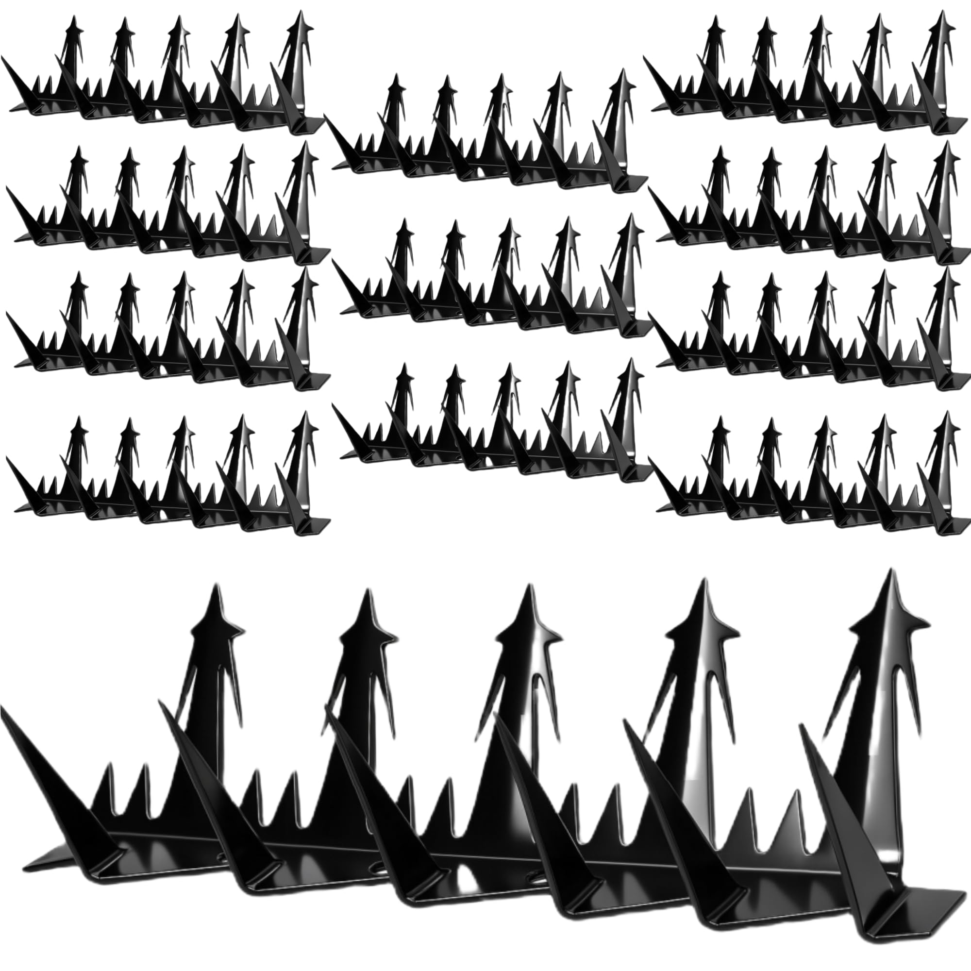 Photo 1 of JIAHOHI 12 Pack Anti Climb Fence Spikes – Black Metal Wall Security Spikes Animal & Intruder Deterrent for Home, Yard & Garden Protection