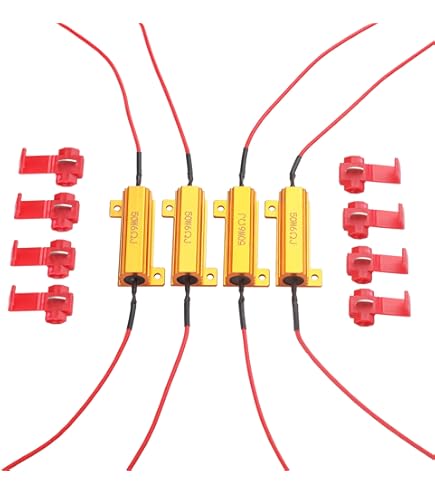 LED Load Resistors 2-Pack 50W 8 Ohm - Fix Hyper Flash & Bulb Warning For LED Turn Signals 12V Automotive LED Resistor - Foto 2