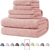 Xinrjojo Ultra Soft Towel Set, 4 Piece Quick-Dry Microfiber Towel Sets, Super Soft and Absorbent Bathroom Towels, Great Shower, Hotel, Gym Towels- Coral Color