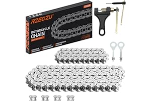 RZEOZU Mini Bike 420 Chain Compatible with Coleman CT200U CT200U-EX BT200X Baja MB200 Axis M200 Predator 212 200cc 196cc Engine Minibike Parts Jackshaft Front Chain 42 Link + 90 Link Rear Drive Chain