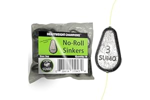 Catfish Sumo Flat No-Roll Lead Sinker Weights with Line-Protecting Inserts to Guard Against Damage in River