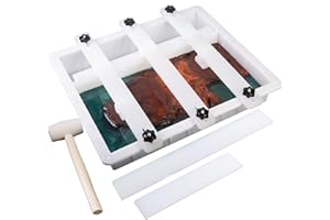 Kalinta Epoxy Mold with Divider Adjustable - 19x11x3 in No-Seal Large Resin Mold Integrated Clamping System - Perfect for Beginners & Experienced Artists Alike - Ideal for Creative Resin Art Projects