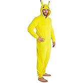 Pokemon One Piece Pajamas for Men, Teens, Cozy Jumpsuit, Warm Fleece Hooded Loungewear, Pikachu Snorlax Anime Gifts for Men