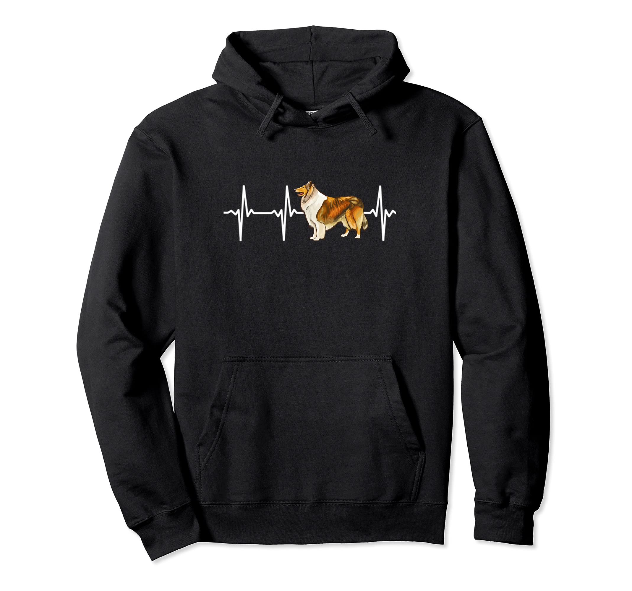 Collie Heartbeat Love My Dog Pullover Hoodie