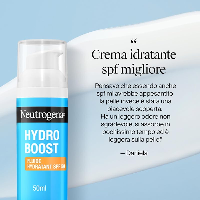 Hydro Boost Fluido Idratante, Crema Viso Protezione SPF50, 50 ml