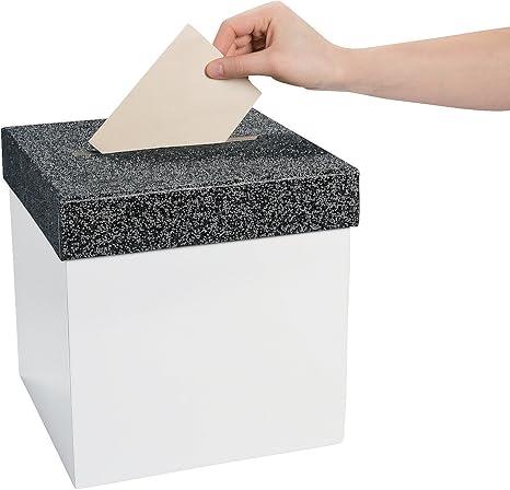 Blanco con tapa de purpurina negra caja de tarjeta: Amazon.es: Juguetes y juegos