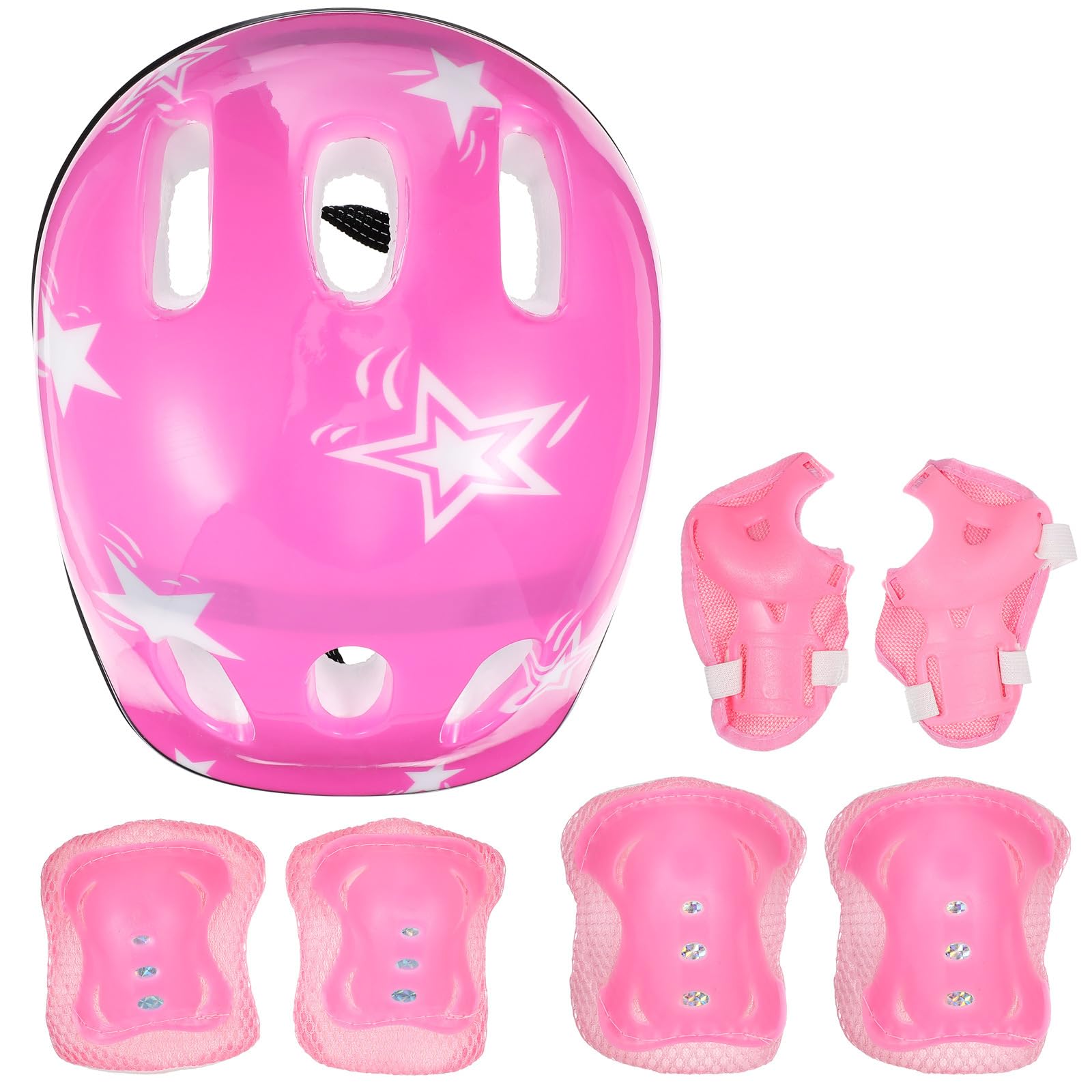 7pcs Kids Knee Pad Skating Helmet Elbow Pads Guards Protective Gear Set for Roller Skates Cycling Bike Skateboard Skatings Scooter Riding
