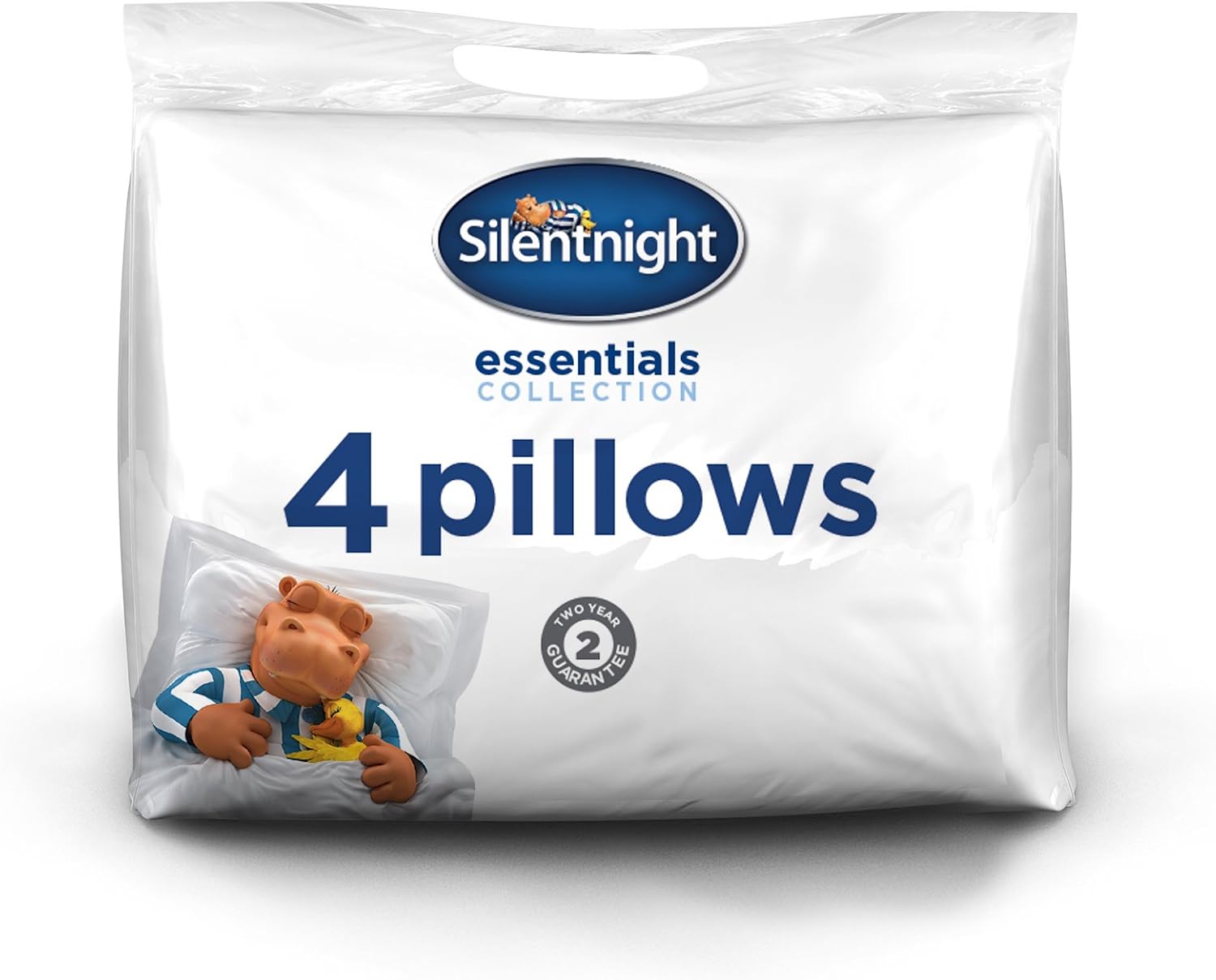 Silentnight Classic Hollowfibre Pillow - 4 Pack, White, 4 Count (Pack of 1)
