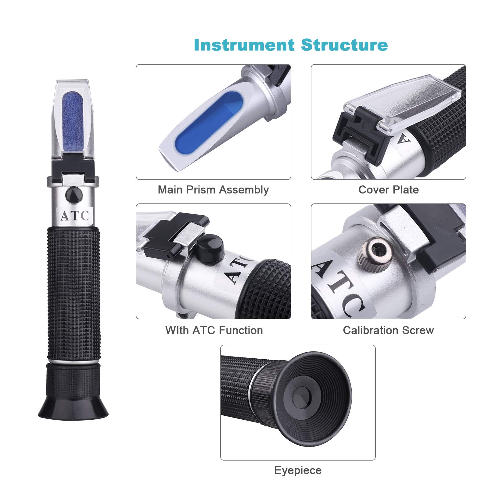 Aquarium Salinity Refractometer with ATC Uglyfish Seawater