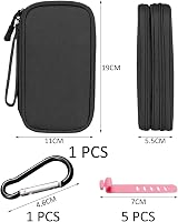 GVSAVY Double Layer Accessory Bag Black Oxford Cloth Digital Storage Mini view 2