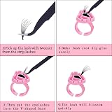 RosewineC 100 Pcs Glue Rings for Eyelash Extensions Pink Plastic Lash Glue view 2