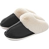 Donpapa Womens Slipper with Memory Foam Fluffy Soft Warm Slip On House Slippers Anti-Skid Cozy Plush for Indoor Outdoor