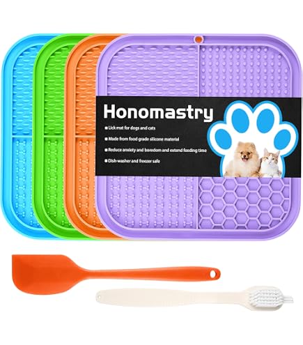 2-Pack Dog Lick Mats With Suction Cups - 8.5×8.5" Slow Feeder For Anxiety & Boredom