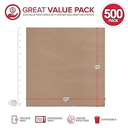 Stock Your Home 12 x 12 Grease Proof Deli Wrappers