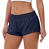 Aurefin Lightweight Athletic Shorts for Women, Quick Dry Running Shorts with Zip Pocket and Liner Womens Gym Workout Shorts