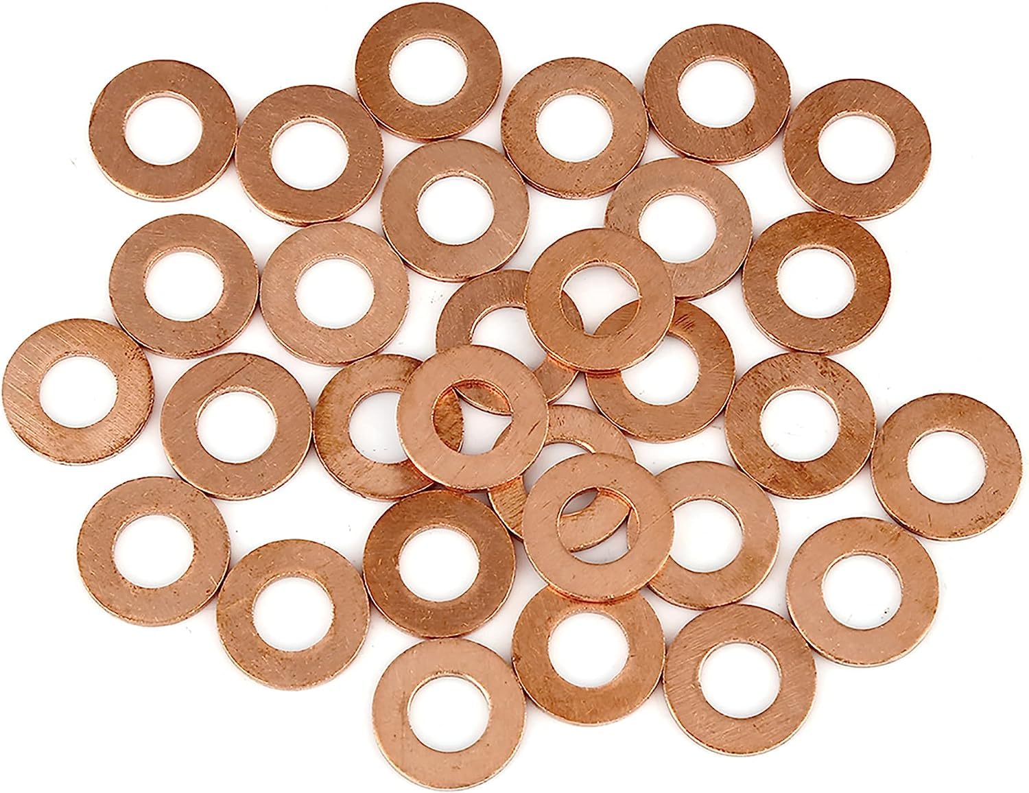 30 Pcs Copper Washer Flat Sealing Gasket Ring Spacer for Car 8 x 16 x 1.5mm