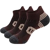 Mens Light Compression Cushioned Athletic Ankle Socks w/Heel Tab 3/5 Pairs | Breathable, Moisture-Wicking, Soft, Non-Slip, Nylon &amp; Cotton Sport &amp; Casual Low Cut Socks for Walking, Running, Cycling, Golf
