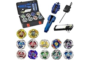 ASVEXKW BX Bey Battling Set, BX Tops Burst Blade Toy Combat Battling Game Set, X Spinning & X-Launchers, Greats Birthday Gift for Boys, Ages for 8 10 12+ (12 Spinning Tops)