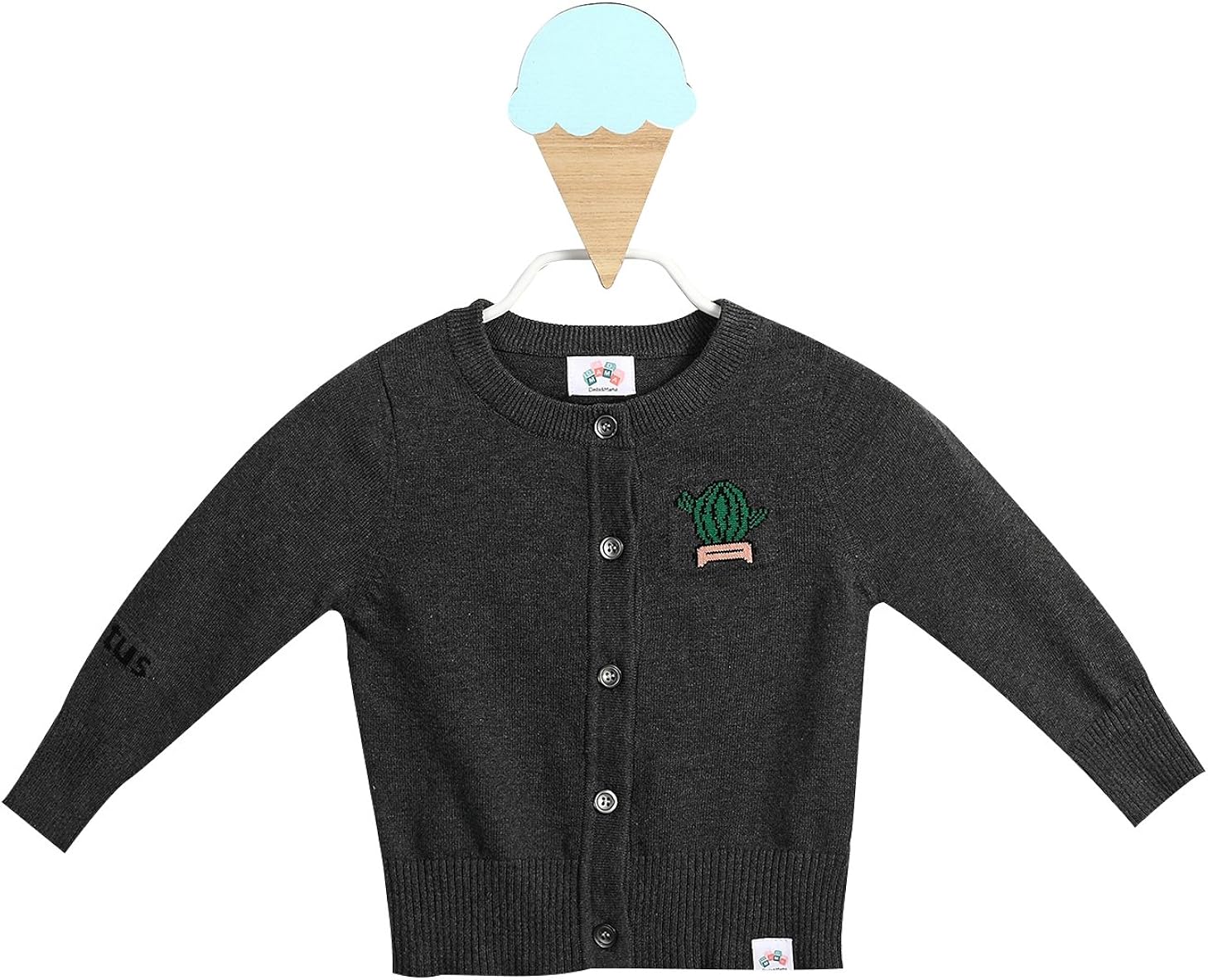 dark grey knit cardigan