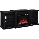 Altra Furniture Manchester TV Stand with Fireplace, 70", Black