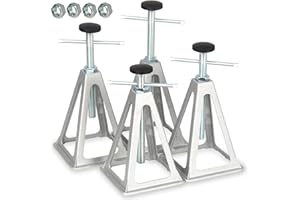 OULEME RV Stabilizer Jacks, Stack Jack Stands for RV Camper Travel Trailer, with Additional Screw Nuts and Cushion Rubber Mats - 4 Pack