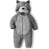 Eadrioss Baby Wolf Costume for Toddler Girl Boy Halloween Costumes Fuzzy Warm Fall Winter Clothes Halloween Wolfs Outfit