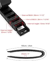 QWORK Black Plastic Cable Drag Chain 15x30mm for CNC Machine Tool Wire Carrier view 5