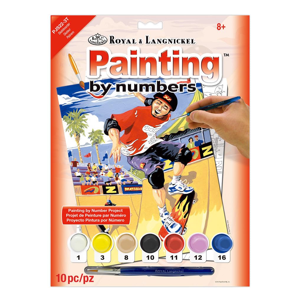 Royal & Langnickel Painting by Numbers A4 Size Skateboarder Designed Painting Set