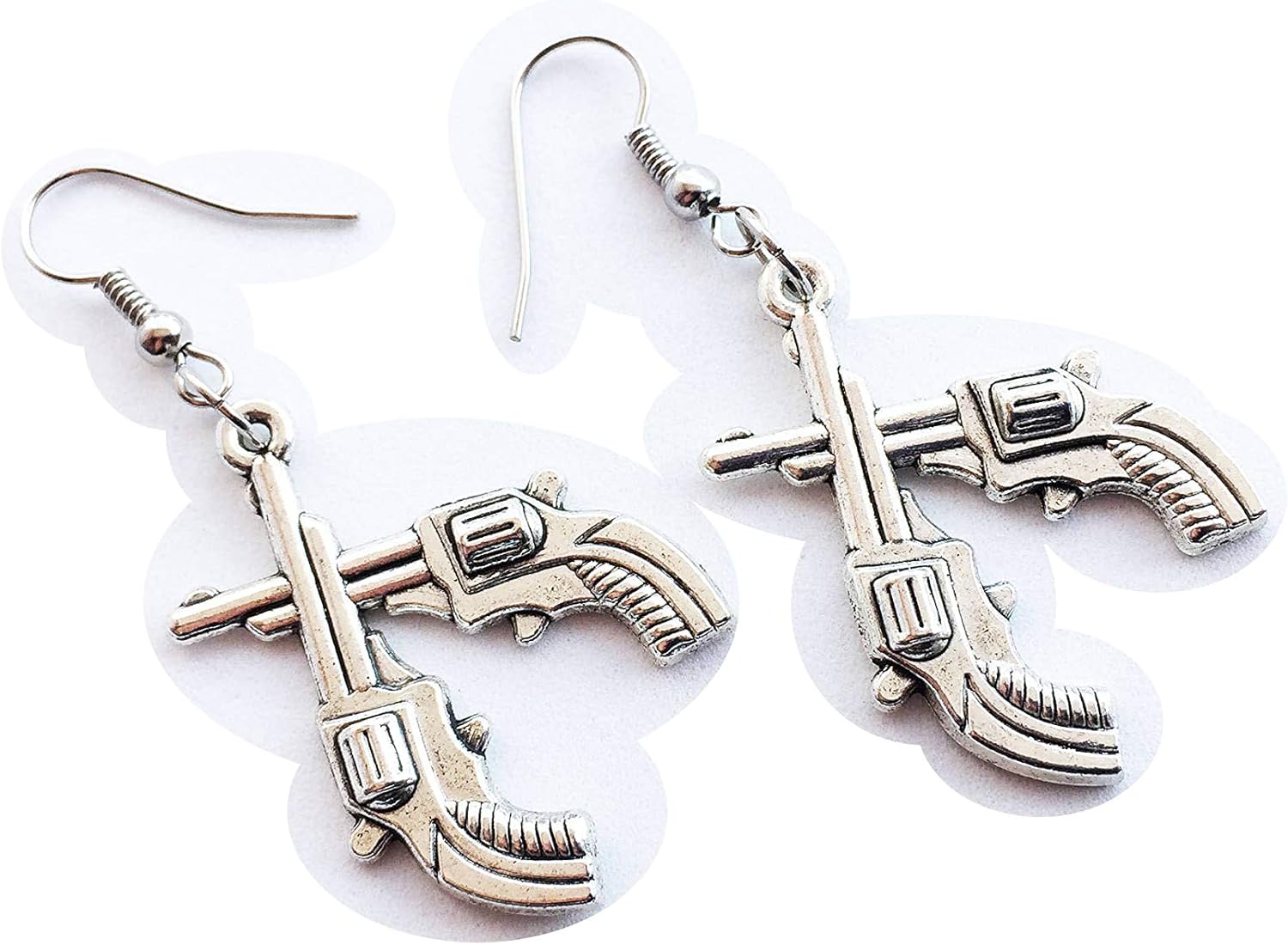 Gun Keychain Gun Earrings Gun Keyring Gun Gift Weapon
